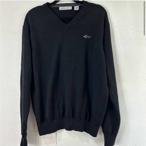 Gregnorman long sleeve V-neck sweater black size:L - Picture 4 of 13